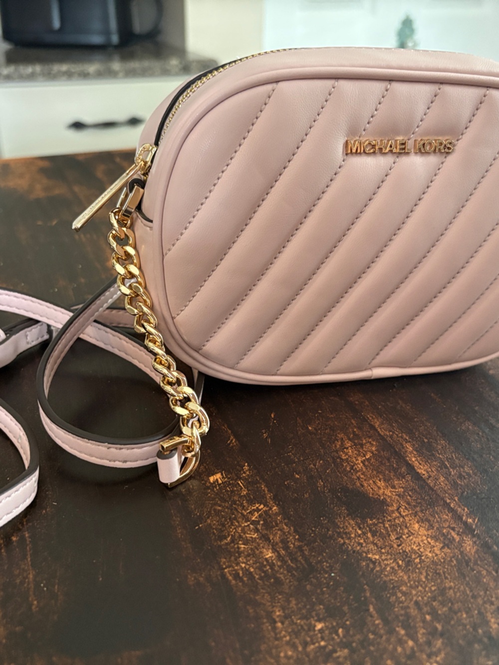 Michael Kors Pink Quilted Leather Chain Strap Crossbody